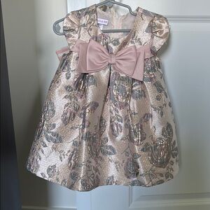Pink Floral Baby Dress with Bow